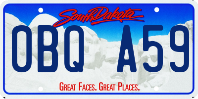 SD license plate 0BQA59