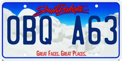 SD license plate 0BQA63