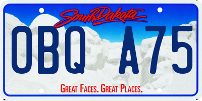 SD license plate 0BQA75