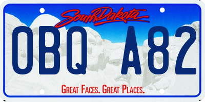 SD license plate 0BQA82