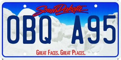 SD license plate 0BQA95