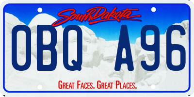 SD license plate 0BQA96