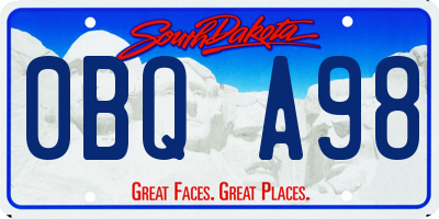SD license plate 0BQA98