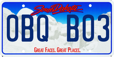 SD license plate 0BQB03
