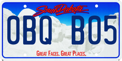SD license plate 0BQB05