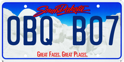 SD license plate 0BQB07