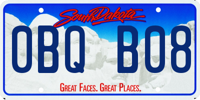 SD license plate 0BQB08