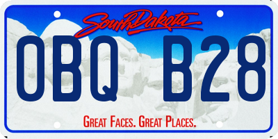SD license plate 0BQB28