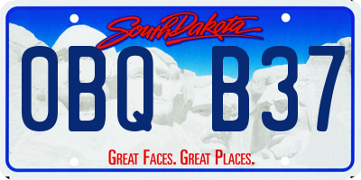 SD license plate 0BQB37