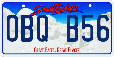 SD license plate 0BQB56