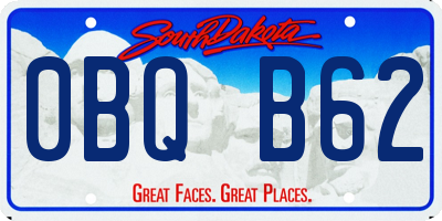 SD license plate 0BQB62