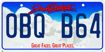 SD license plate 0BQB64