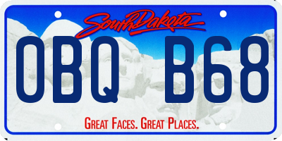 SD license plate 0BQB68