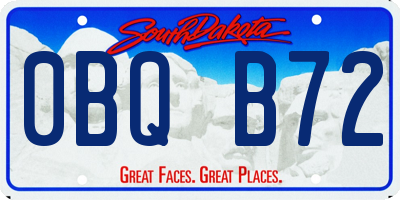 SD license plate 0BQB72