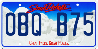 SD license plate 0BQB75