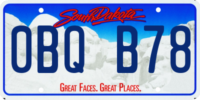 SD license plate 0BQB78