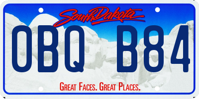 SD license plate 0BQB84