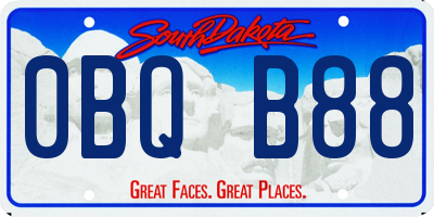 SD license plate 0BQB88