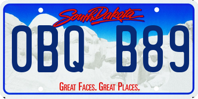 SD license plate 0BQB89