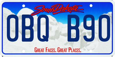 SD license plate 0BQB90