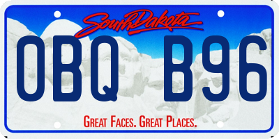 SD license plate 0BQB96