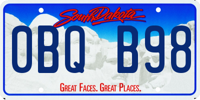 SD license plate 0BQB98