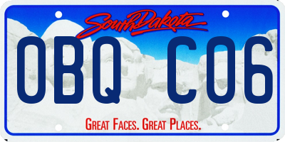 SD license plate 0BQC06