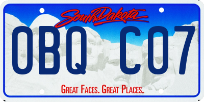 SD license plate 0BQC07