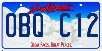 SD license plate 0BQC12