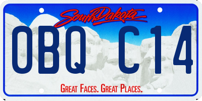 SD license plate 0BQC14