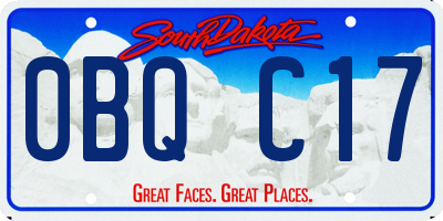 SD license plate 0BQC17