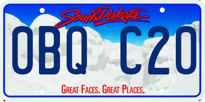 SD license plate 0BQC20