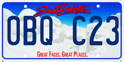 SD license plate 0BQC23