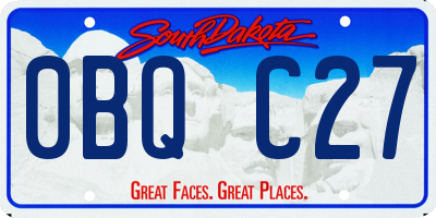 SD license plate 0BQC27