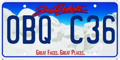 SD license plate 0BQC36