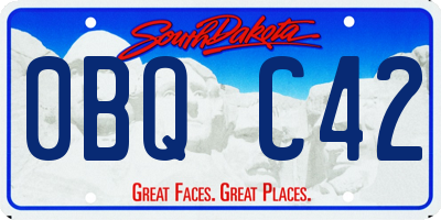 SD license plate 0BQC42