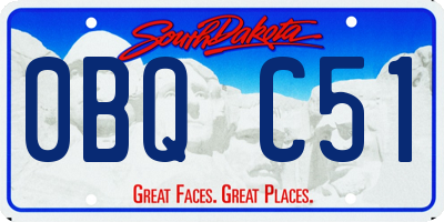 SD license plate 0BQC51