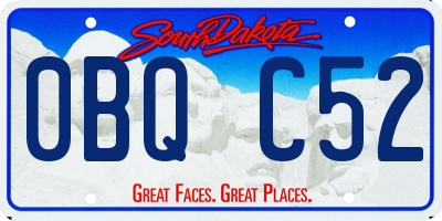 SD license plate 0BQC52