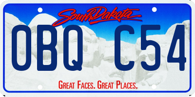 SD license plate 0BQC54