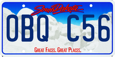 SD license plate 0BQC56