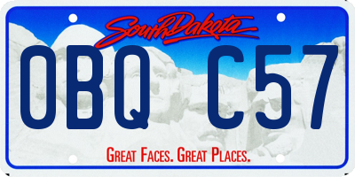 SD license plate 0BQC57