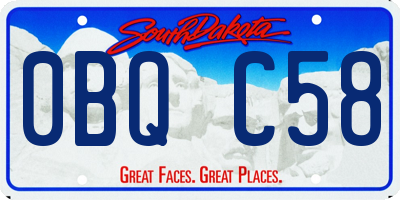 SD license plate 0BQC58