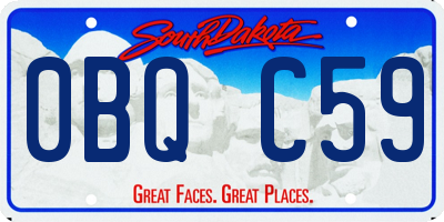 SD license plate 0BQC59