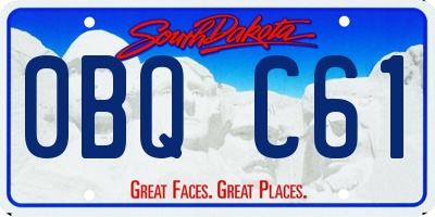 SD license plate 0BQC61