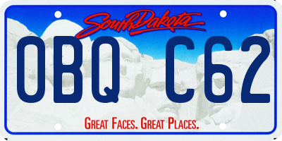 SD license plate 0BQC62