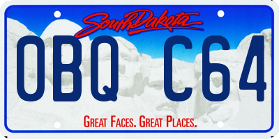 SD license plate 0BQC64