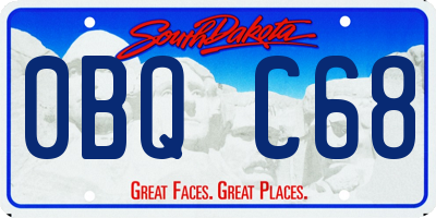 SD license plate 0BQC68