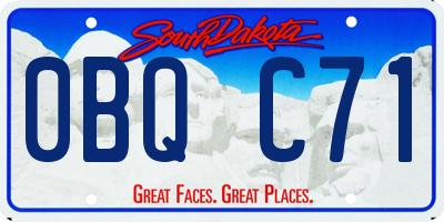 SD license plate 0BQC71