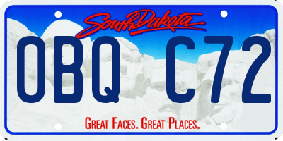 SD license plate 0BQC72