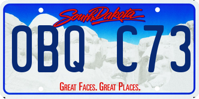 SD license plate 0BQC73